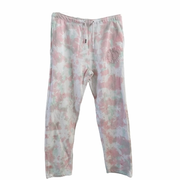 Guess X Friends With You Tie Dye Sweatpants Logo Pastel Pink Green Size Medium - Picture 13 of 13